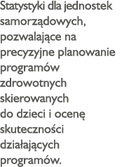 Statystyki dla jednostek samorządowych, pozwalające na precyzyjne planowanie programów zdrowotnych skierowanych do dz   