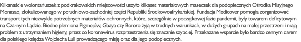 Kilkanaście wolontariuszek z podkrakowskich miejscowości uszyło kilkaset materiałowych maseczek dla podopiecznych Ośr   
