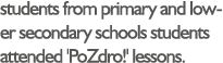 students from primary and lower secondary schools students attended 'PoZdro ' lessons 