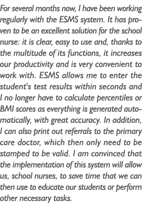 For several months now, I have been working regularly with the ESMS system  It has proven to be an excellent solution   