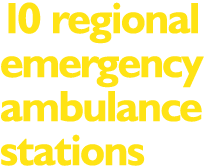 10 regional emergency ambulance stations
