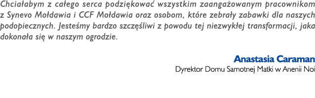 Chcia abym z ca ego serca podzi kowa wszystkim zaanga owanym pracownikom z Synevo Mo dawia i CCF Mo dawia oraz osobo...