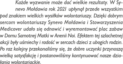 Ka de wyzwanie mo e da wielkie rezultaty. W Synevo Mo dawia rok 2021 up yn   przede wszystkim pod znakiem wielkich w...