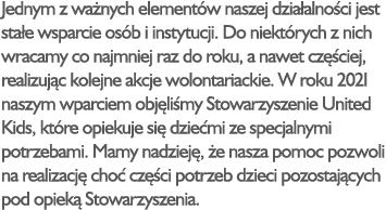 Jednym z wa nych element w naszej dzia alno ci jest sta e wsparcie os b i instytucji. Do niekt rych z nich wracamy co...