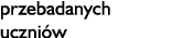 przebadanych uczni w