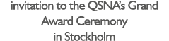 invitation to the QSNA’s Grand Award Ceremony in Stockholm