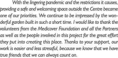 With the lingering pandemic and the restrictions it causes, providing a safe and welcoming space outside the Centre b...
