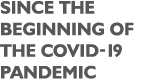 SINCE THE BEGINNING OF THE COVID-19 PANDEMIC